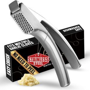 Stainless Steel Garlic Press No Peeling Required Garlic Crusher