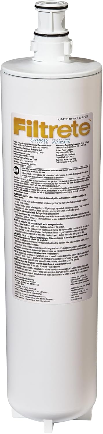 Filtrete Advanced Under Sink Water Filter Cartridge 3US-PF01