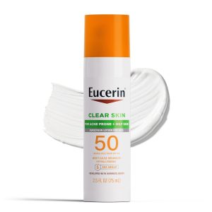 Eucerin Sun Clear Skin Face Sunscreen SPF 50 – Oil Control Sunscreen for Acne-Prone Skin