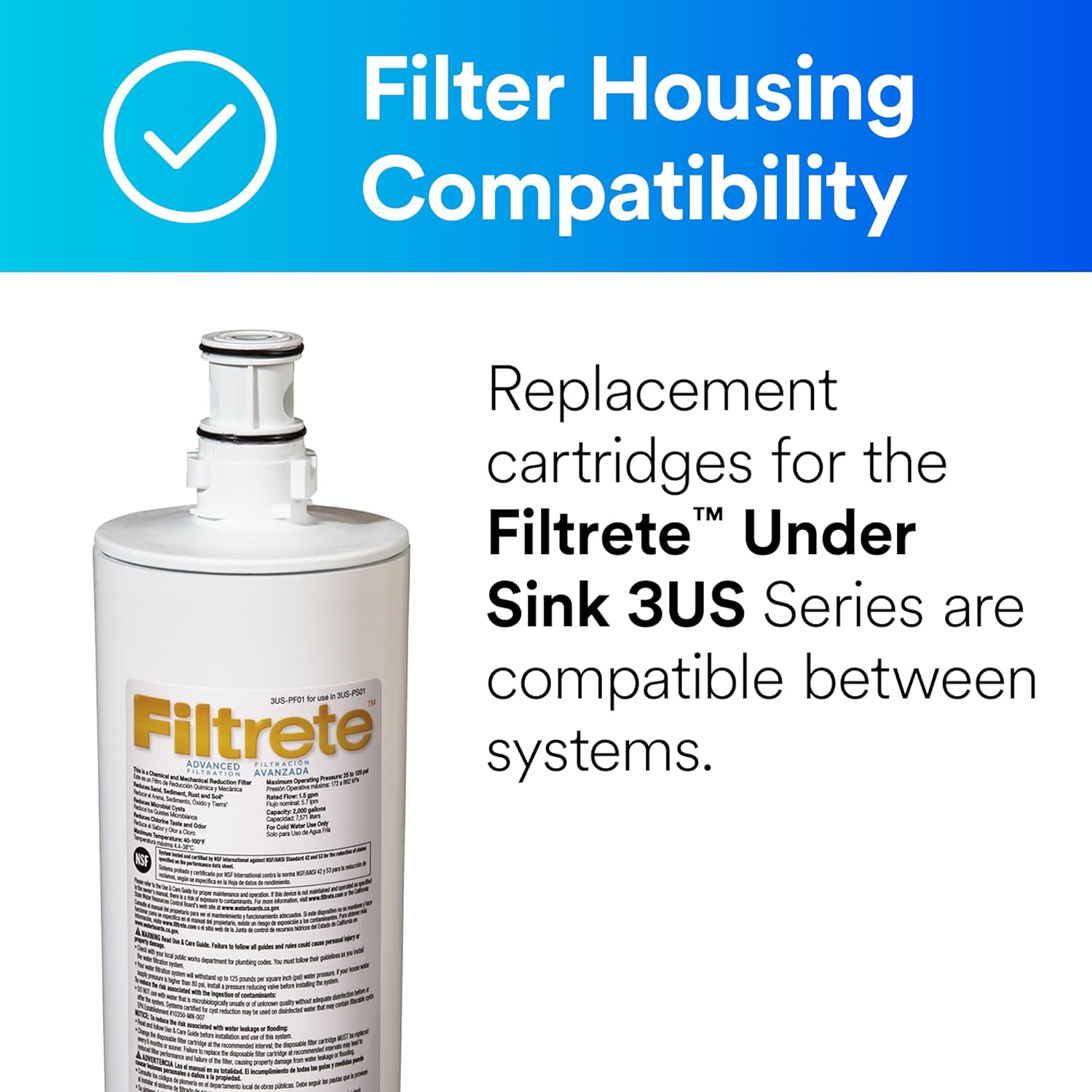 Filtrete Advanced Under Sink Water Filter Cartridge 3US-PF01 - Image 2