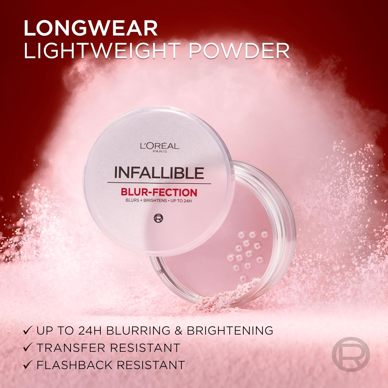 L'Oréal Paris Infallible Blur-Fection Loose Setting Powder Light Pink - Image 4